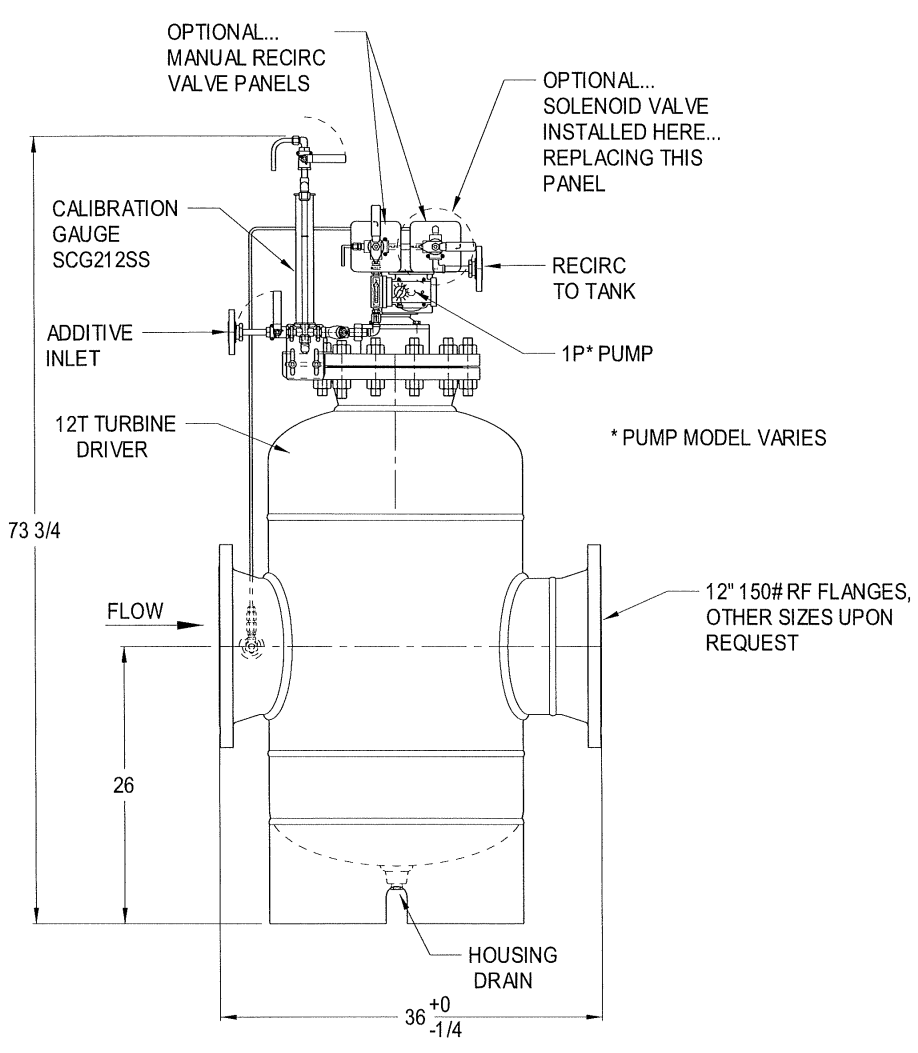 Technical drawing for model-12t